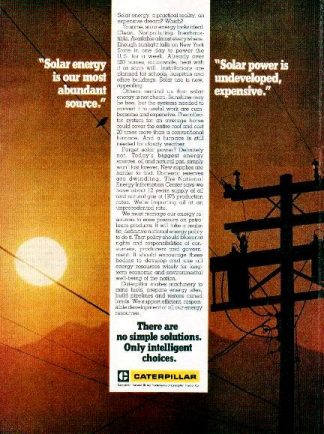 Caterpillar 1977 Ad Solar Power