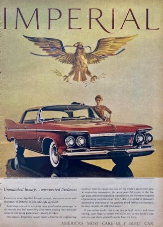 Imperial Crown Four Door South Hampton Car Advertisement with Dress by Burke-Amey