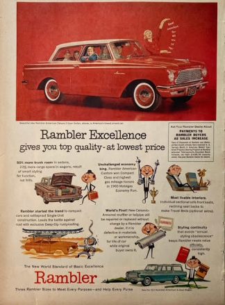 1961 Rambler American Deluxe 2 Door Sedan, America’s Lowest priced Car
