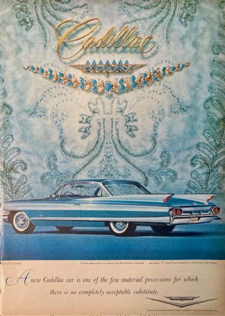 1961 Cadillac Car Advertisement The 62 Coupe Blue