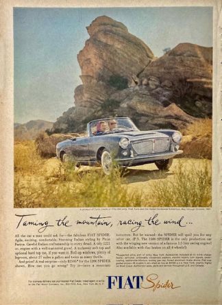 1961 Fiat Spider Advertisement – Turin Cradle of Italy