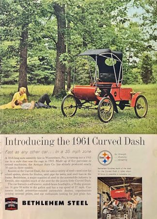 Bethlehem Steel 1961 Advertisement – 1961 1903 Curved Dash Car