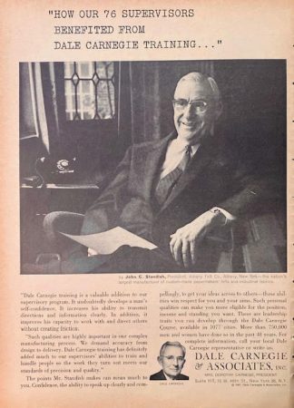 Dale Carnegie & Associates Inc. 1961 Advertisement – John C. Standish