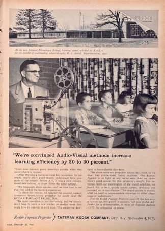Eastman Kodak Company 1961 Advertisement with R.J. Hekel - Kodak Pageant Projector
