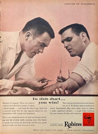 Robins Pharmaceuticals 1961 Advertisement – In this Duel you Win!
