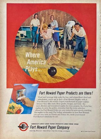 Fort Howard Paper Company 1961 Advertisement – Bowling