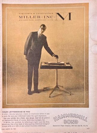 HAMMERHILL BOND Paper Company 1961 Ad – Miller Inc.