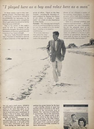Sports Illustrated 1961 advertisement, article with John F. Kennedy - I played here