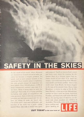 Life Magazine, Safety In the Skies 1961 Ad and article.