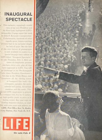 Sports Illustrated 1961 advertisement, article with John F. Kennedy - Inaugural Spectacle
