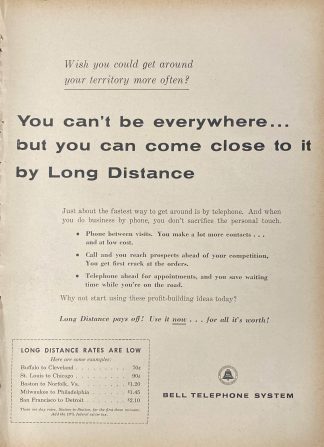Bell Telephone System 1961 Ad – You Can’t be Everywhere…