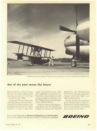 Boeing 1951 Plane Ad - B1 Flying Boat of 1919 - Boeing C97