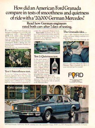 Ford 1977 Car Ad - Ford Granada / Blue