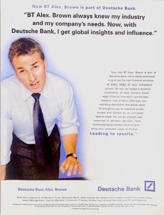 Deutsche Bank 1999 Advertisement with Alex Brown.