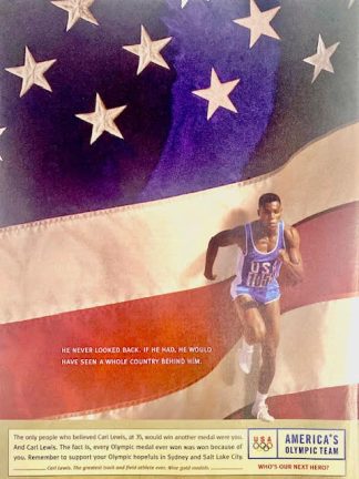 US America's Olympic Team Advertisement 1999 with Carl Lewis.