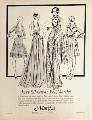 Jerry Silverman’s for Martha 1973 Advertisement – His Fashions are Habit Forming