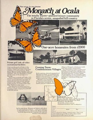 Monarch of Ocala 1973 Advertisement - New wings for your dreams
