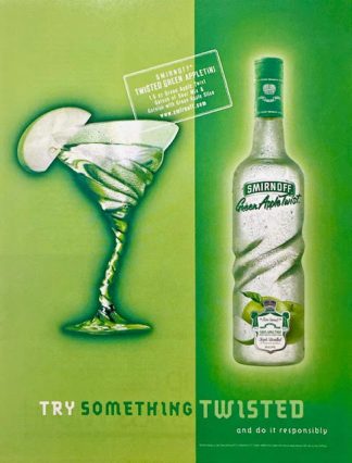 Smirnoff Green Apple Twist Advertising 2002 – Twisted Green Appletini Recipe