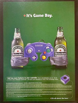 Heineken Beer 2002 Advertisement with Nintendo Game Cube