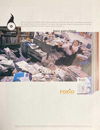 Roxio Ad 2001 – Toast 5 “burn everything”
