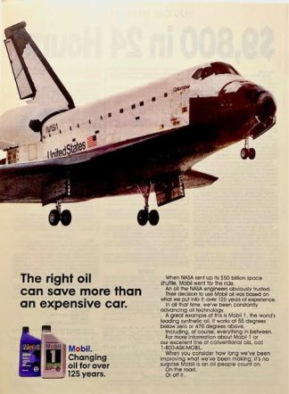 Mobil 1996 advertisement - Space Shuttle Challenger