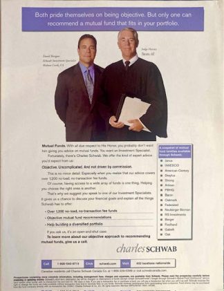 Charles Schwab 2001 Advertisement – David Morgan and Judge Harvey, Tucson AZ.
