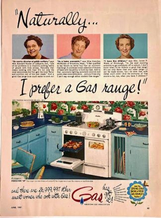 American Gas Association 1951 Advertisement – Naturally…