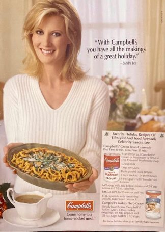 Campbell's 2004 Advertisement for Campbell's Green Bean Casserole Recipe and Sandra Lee