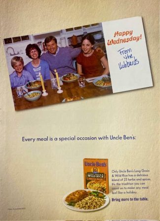 Uncle Ben's Long Grain Wild Rice 2003 Advertisement with the Hubbards - Happy Wednesday.