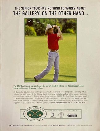 AT&T, Stephen A Cox Charity Classic Golf. 2003 Advertisement with Don Imus.