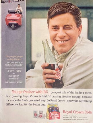 Royal Crown Cola 1963 Advertisement with Jerry Lewis