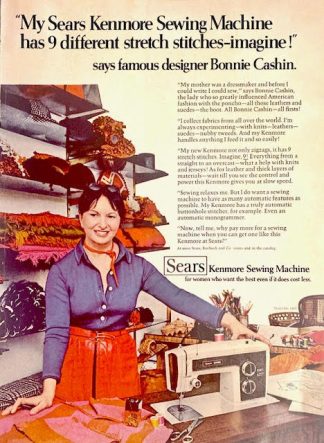 Sears Kenmore Sewing Machine 1972 Advertisement with Bonnie Cashin