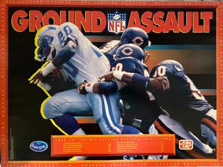 GROUND ASSAULT - Ocean Spray & Frito Lay 1992 NFL Leading Rushers Poster 1992 –Total Yards