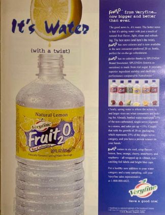 Fruit O 2 Spring Water Beverage Ad 2000 – It’s Water