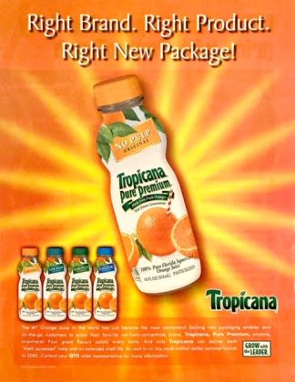 Tropicana Orange Juice Ad 2001 – “Right Brand. Right Product.”