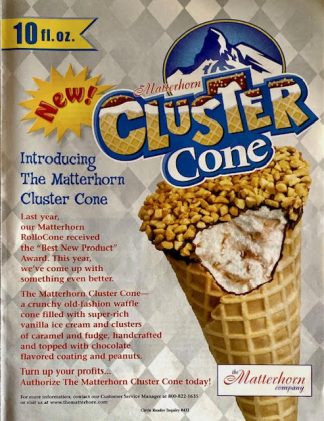 The Matterhorn Cluster Cone Ice Cream Ad 2000 – New for 2000