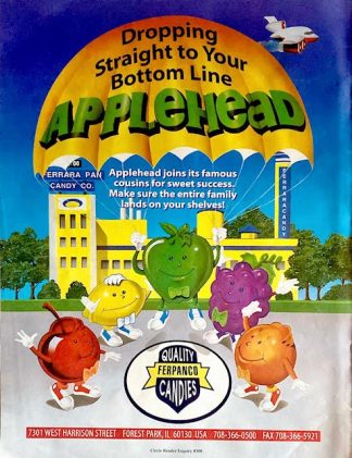 APPLEHEAD Candy by Ferrara Candy Company Ad 2000 – “Dropping Straight to Your Bottom Line”