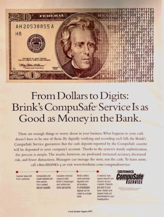 Brinks CompuSafe Ad 2000- From Dollars to Digits