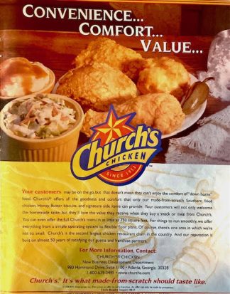 Church’s Chicken Ad 2000 – Convenience… Comfort… Value