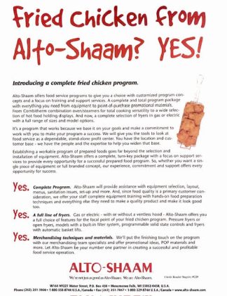 Alto-Shaam – Introducing a complete fried chicken program.