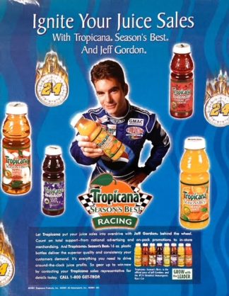 Tropicana Juice Products Ad 2001 with Jeff Gordon #24
