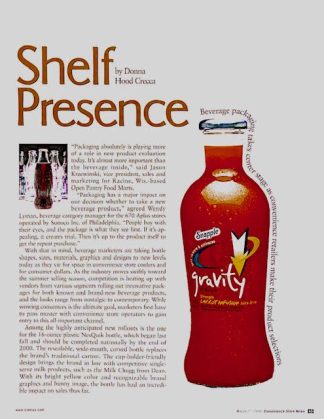Snapple Ad & Article 2000 – New Gravity & Donna Hood Crecca