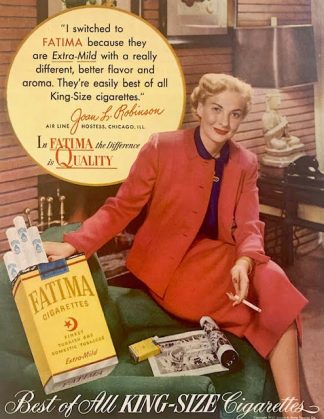 Fatima Cigarettes Ad 1952 – Joan L Robinson