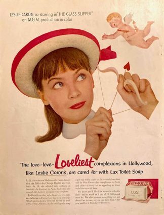 LUX Toilet Soap 1954 Ad with Leslie Caron
