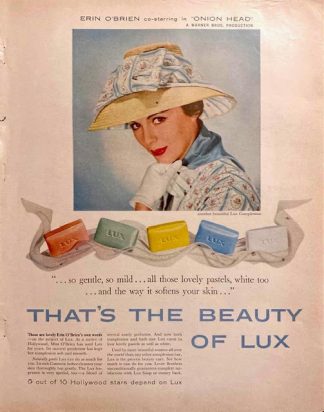 LUX Toilet Soap 1958 Ad with Erin O’Brien