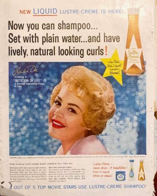 Lustre Crème Shampoo Ad 1958 – Sandra Dee