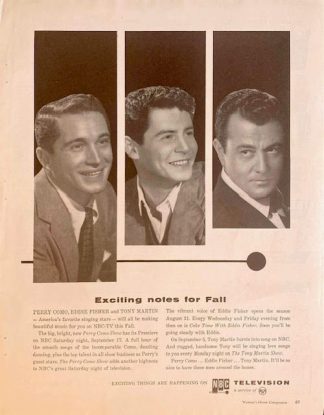 NBC Television Ad 1955 – Como, Fisher and Martin