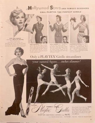 Playtex Girdles Ad 1953 with Zsa Zsa  Gabor