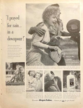 Jergens Lotion Ad 1953 with Anna Baxter