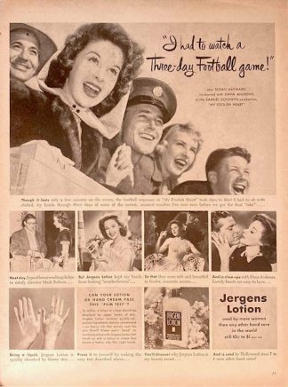 Jergens Lotion Ad 1953 with Susan Hayward